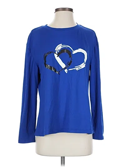 Pre-owned Shein Long Sleeve T-shirt In Blue