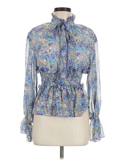 Pre-owned Shein Long Sleeve T-shirt In Blue
