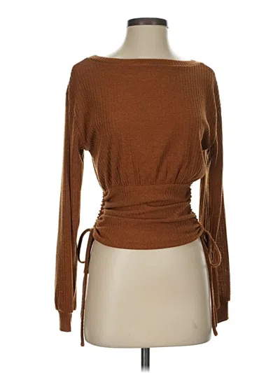 Pre-owned Shein Long Sleeve T-shirt In Brown