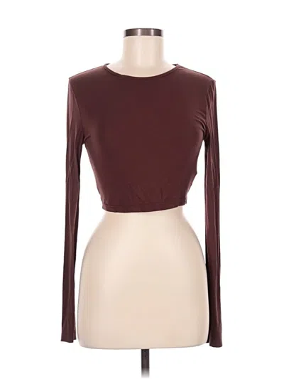 Pre-owned Shein Long Sleeve T-shirt In Brown
