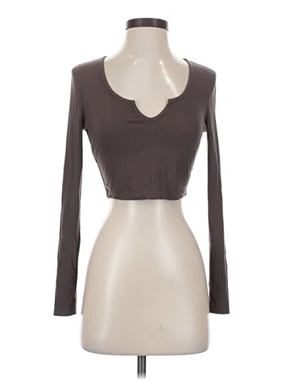 Pre-owned Shein Long Sleeve T-shirt In Brown