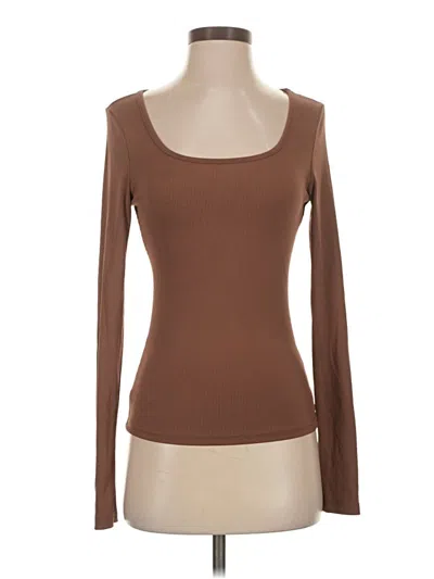 Pre-owned Shein Long Sleeve T-shirt In Brown