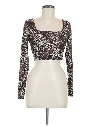Pre-owned Shein Long Sleeve T-shirt In Brown