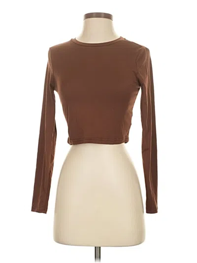 Pre-owned Shein Long Sleeve T-shirt In Brown