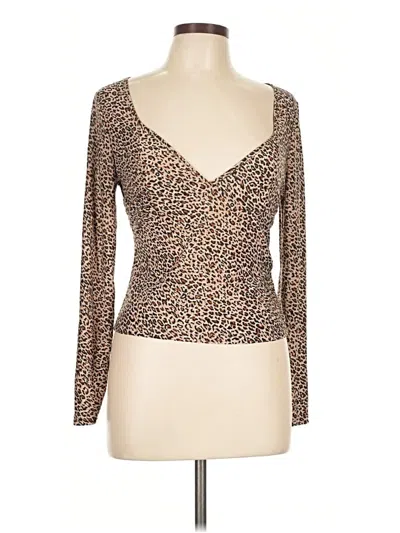 Pre-owned Shein Long Sleeve T-shirt In Brown
