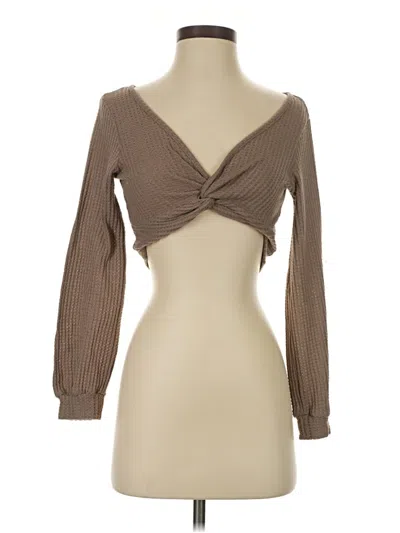 Pre-owned Shein Long Sleeve T-shirt In Brown
