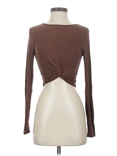 Pre-owned Shein Long Sleeve T-shirt In Brown