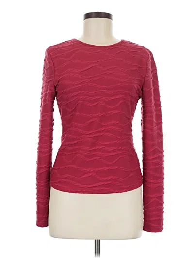 Pre-owned Shein Long Sleeve T-shirt In Burgundy