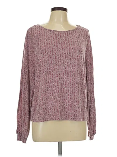 Pre-owned Shein Long Sleeve T-shirt In Burgundy