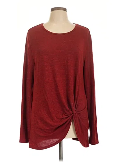 Pre-owned Shein Long Sleeve T-shirt In Burgundy
