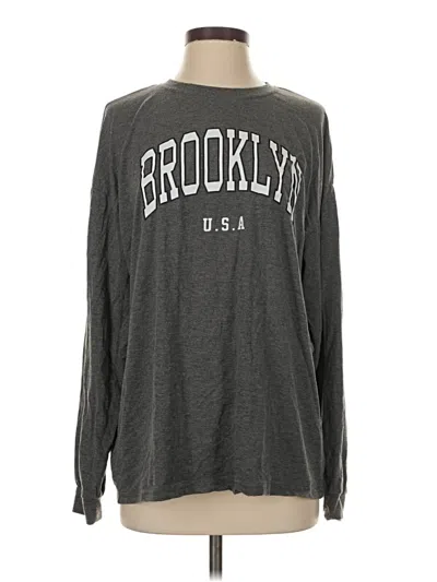 Pre-owned Shein Long Sleeve T-shirt In Gray