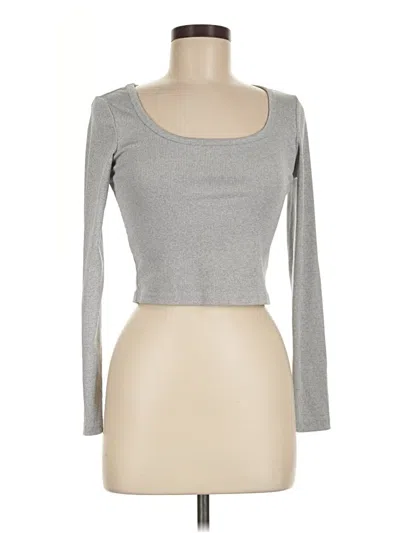 Pre-owned Shein Long Sleeve T-shirt In Gray