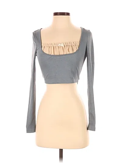 Pre-owned Shein Long Sleeve T-shirt In Gray