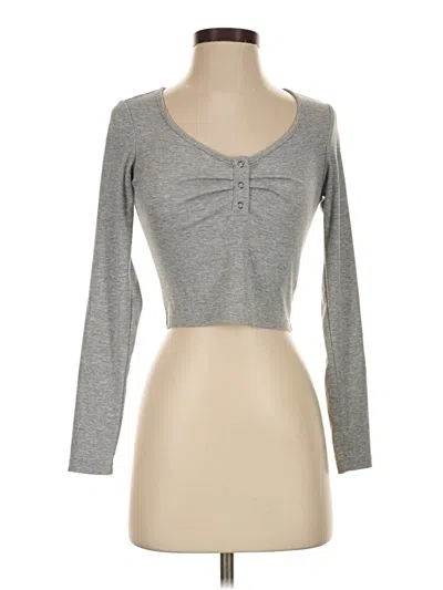 Pre-owned Shein Long Sleeve T-shirt In Gray