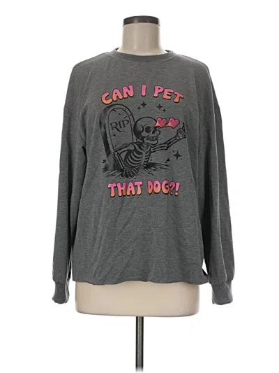 Pre-owned Shein Long Sleeve T-shirt In Gray