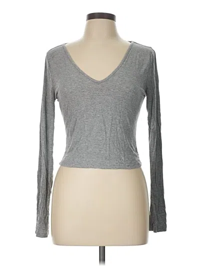 Pre-owned Shein Long Sleeve T-shirt In Gray