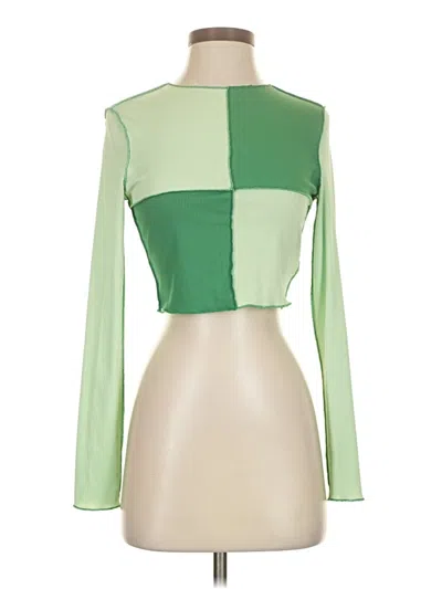 Pre-owned Shein Long Sleeve T-shirt In Green