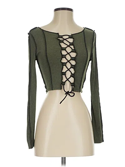 Pre-owned Shein Long Sleeve T-shirt In Green