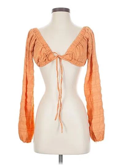 Pre-owned Shein Long Sleeve T-shirt In Orange
