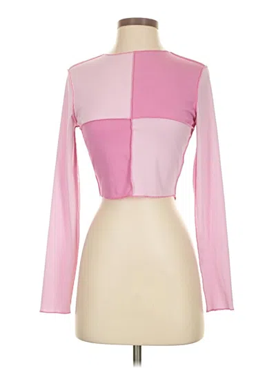 Pre-owned Shein Long Sleeve T-shirt In Pink