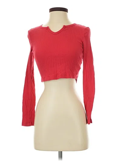 Pre-owned Shein Long Sleeve T-shirt In Red
