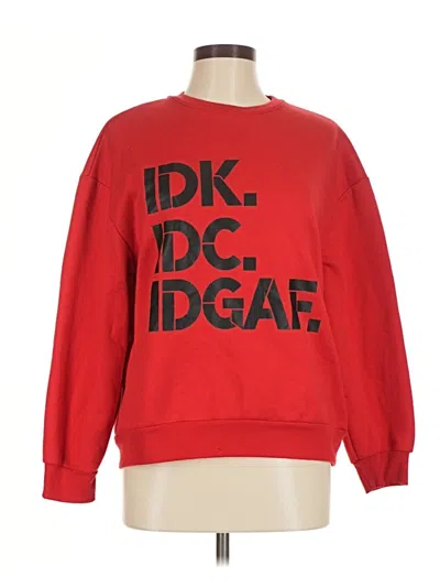 Pre-owned Shein Long Sleeve T-shirt In Red