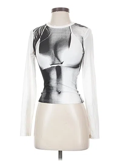 Pre-owned Shein Long Sleeve T-shirt In Silver