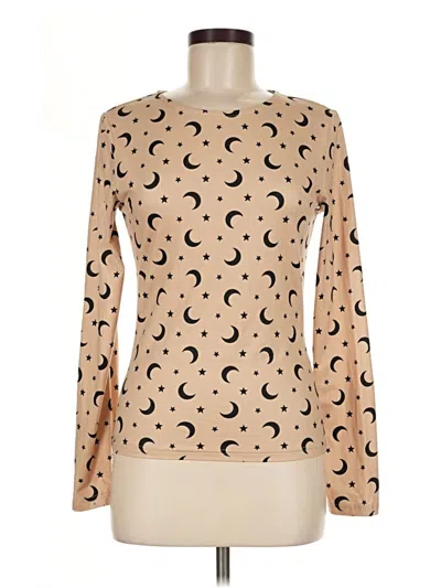 Pre-owned Shein Long Sleeve T-shirt In Tan