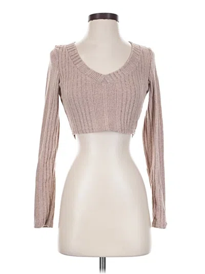 Pre-owned Shein Long Sleeve T-shirt In Tan