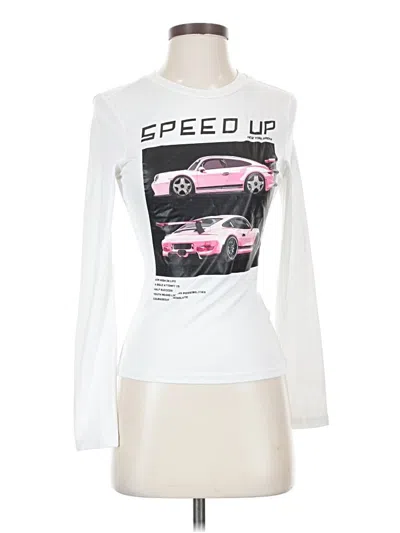 Pre-owned Shein Long Sleeve T-shirt In White