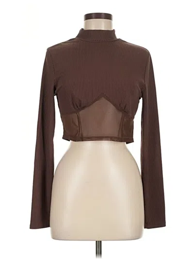 Pre-owned Shein Long Sleeve Turtleneck In Brown