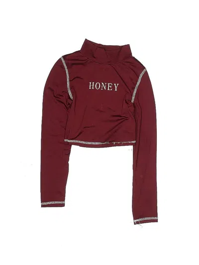 Pre-owned Shein Kids' Long Sleeve Turtleneck In Burgundy
