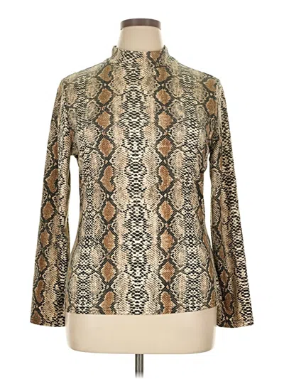 Pre-owned Shein Long Sleeve Turtleneck In Gold