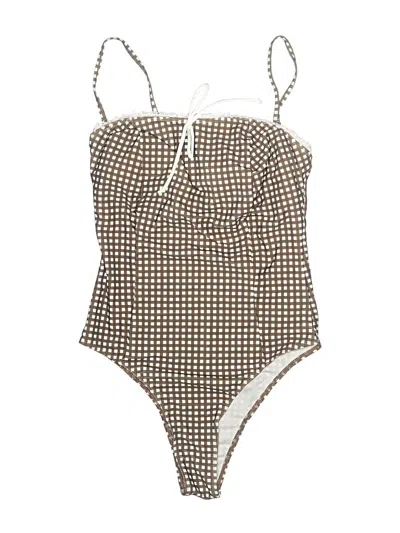 Pre-owned Shein One Piece Swimsuit In Brown