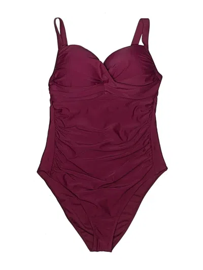 Pre-owned Shein One Piece Swimsuit In Burgundy