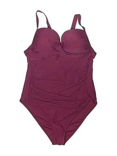 Pre-owned Shein One Piece Swimsuit In Burgundy