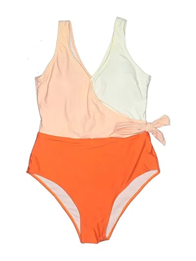 Pre-owned Shein One Piece Swimsuit In Orange