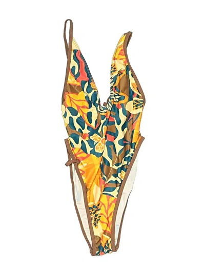 Pre-owned Shein One Piece Swimsuit In Yellow