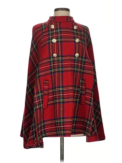 Pre-owned Shein Poncho In Red