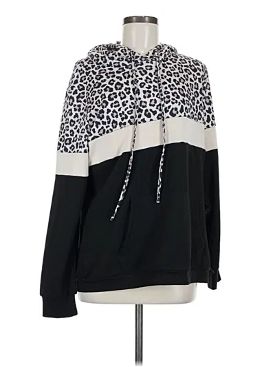 Pre-owned Shein Pullover Hoodie In Black