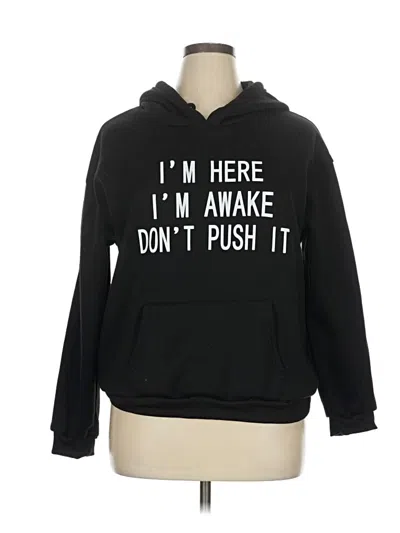 Pre-owned Shein Pullover Hoodie In Black