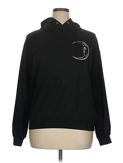 Pre-owned Shein Pullover Hoodie In Black