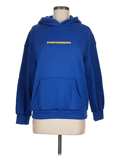 Pre-owned Shein Pullover Hoodie In Blue