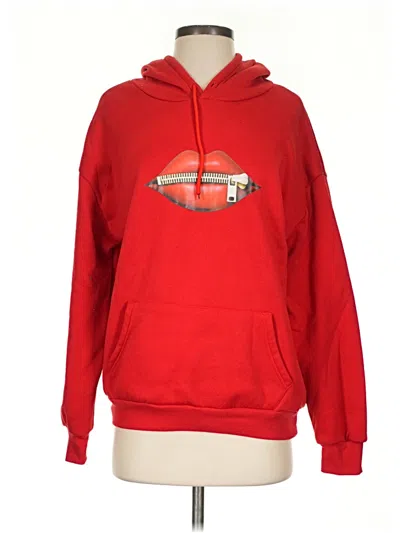 Pre-owned Shein Pullover Hoodie In Red