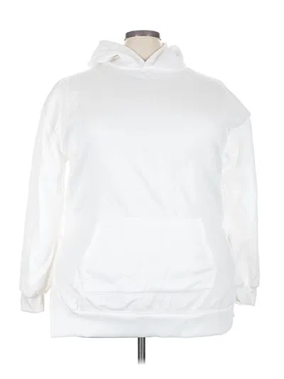 Pre-owned Shein Pullover Hoodie In White