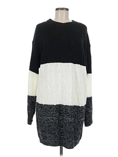Pre-owned Shein Pullover Sweater In Black