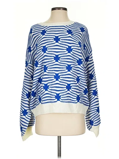 Pre-owned Shein Pullover Sweater In Blue