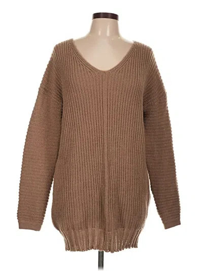 Pre-owned Shein Pullover Sweater In Brown