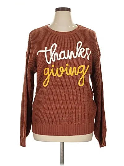 Pre-owned Shein Pullover Sweater In Brown