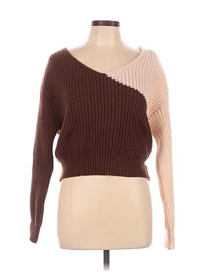Pre-owned Shein Pullover Sweater In Brown